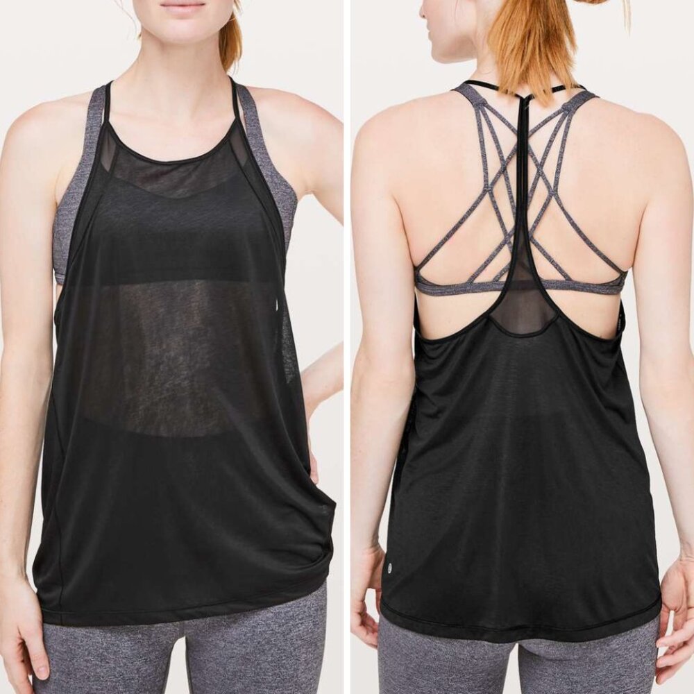 Lululemon Through The Movement Tank in Black, Size 4 (16" PTP)